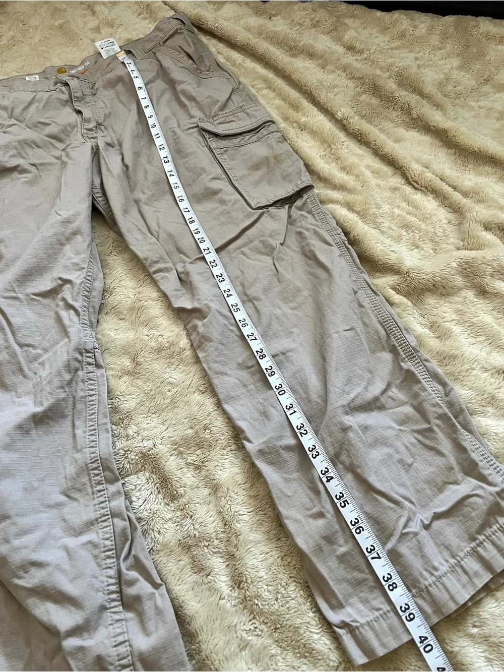 [FLAWED] CARHARTT Men's Khaki Tan Cargo Pants Size 40x30